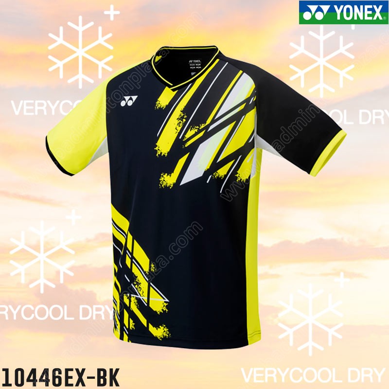 Yonex 10446EX International Team Men's T-Shirt Black/Yellow (10446EX-BK)