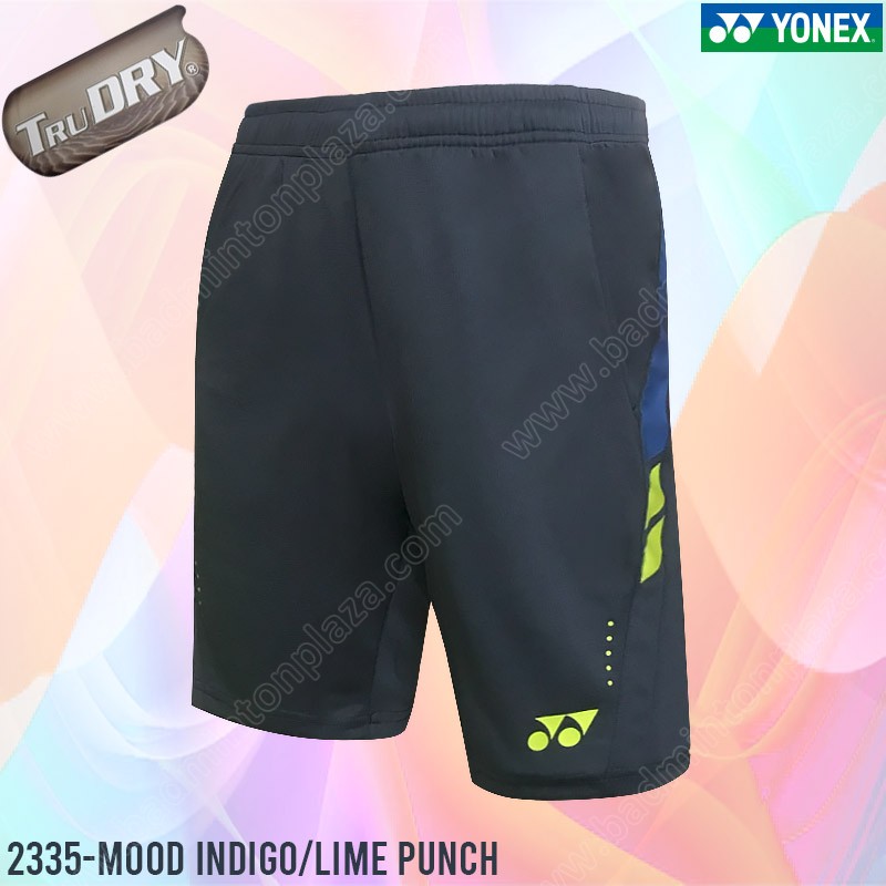Yonex TruDRY 2335 EASY22 Men's Badminton Shorts Mood Indigo/Lime Punch (2335-MILP)