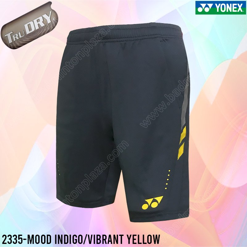 Yonex TruDRY 2335 EASY22 Men's Badminton Shorts Mood Indigo/Vibrant Yellow (2335-MIVY)