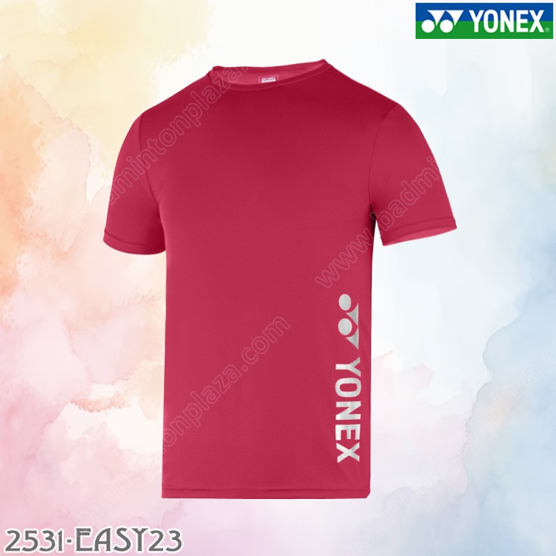 เสื้อยืดคอกลม โยเน็กซ์ 2531-EASY23 สีแดงเข้ม/เงิน