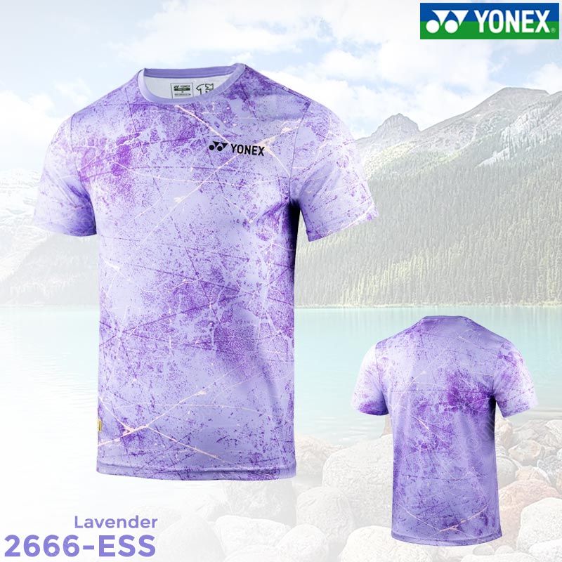 Yonex 2666-ESS Men Round Neck T-Shirt Lavender (2666-ESS-LD)