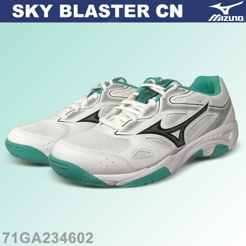 รองเท้าแบดมินตัน มิซูโน SKY BLASTER CN  สีขาว/เขียว (71GA234602)