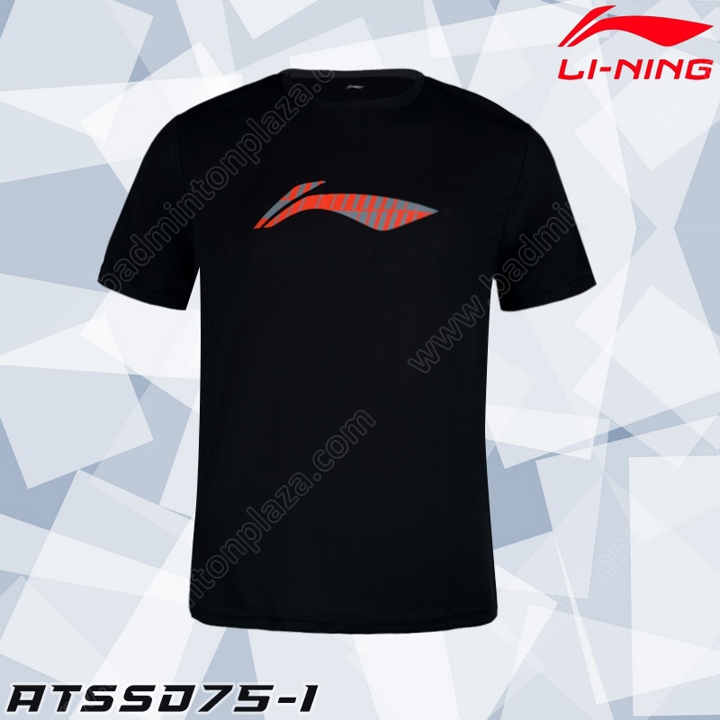 เสื้อยืดซ้อมกีฬาคอกลม หลี่หนิง ATSSD75 สีดำ (ATSSD75-1)