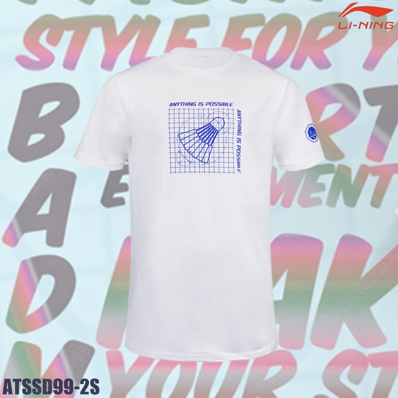 เสื้อยืดคอกลม หลี่หนิง ATSSD99 Life-Style สีขาว (A
