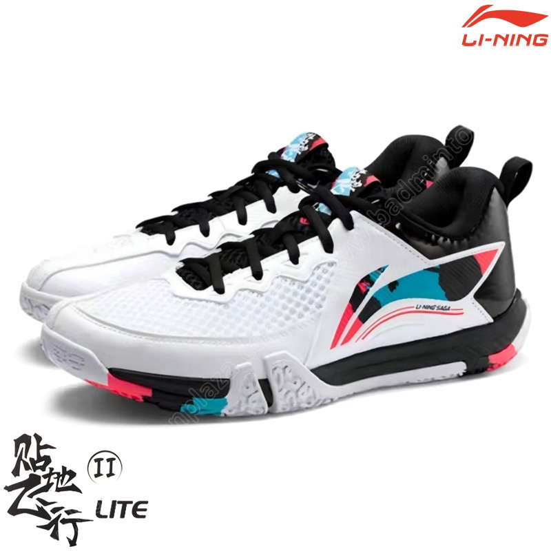 Li-Ning Badminton Shoes SAGA II LITE White/Black (AYTT003-2S)