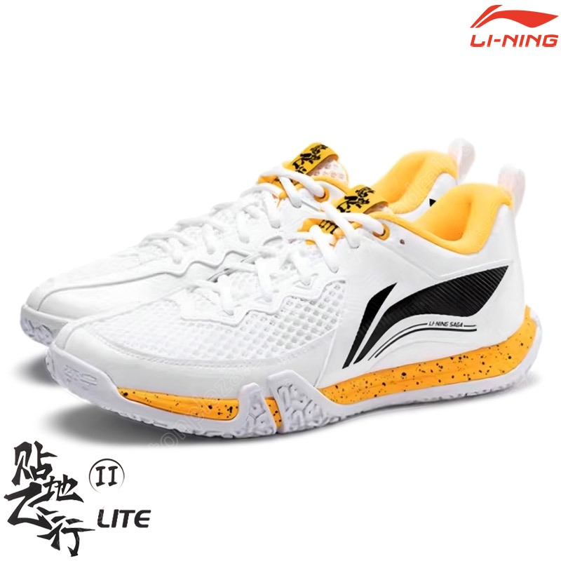Li-Ning Badminton Shoes SAGA II LITE White/Yellow(