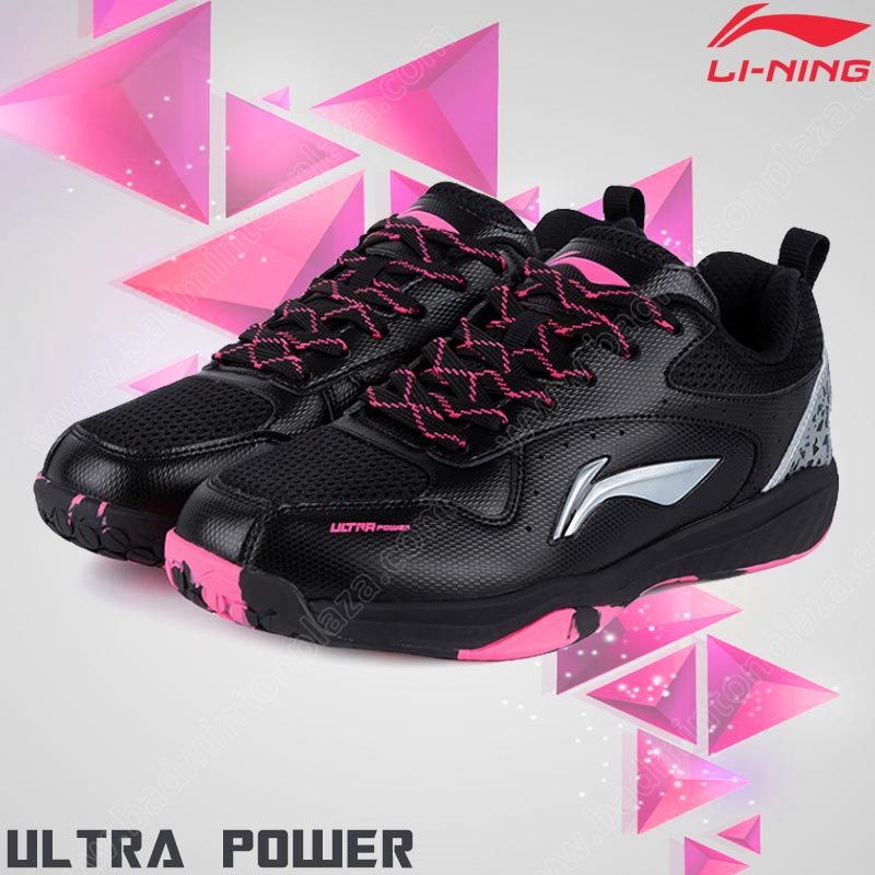 รองเท้าแบดมินตันหลี่หนิง ULTRA POWER สีดำ/เงิน (AY