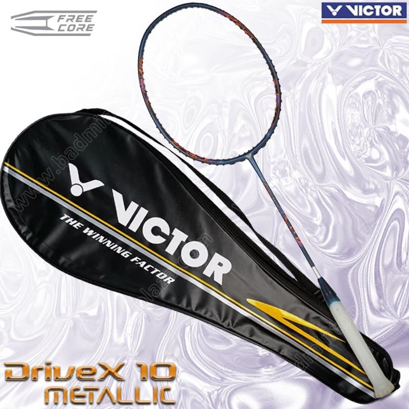 VICTOR DriveX 10 METALLIC BLUE Free! String+Grip (DX-10METALLIC-B)