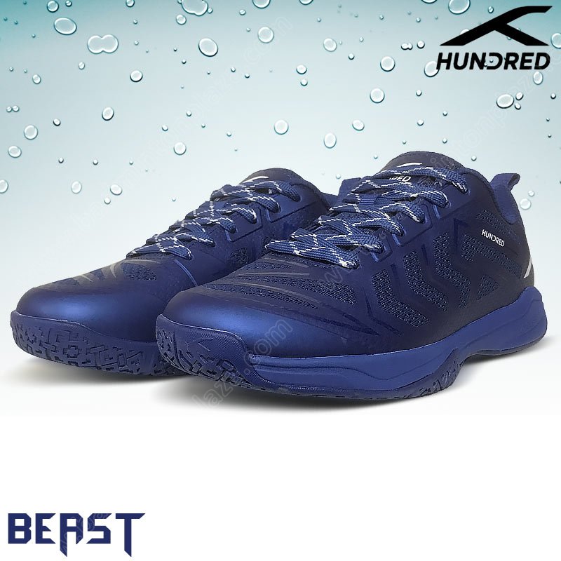 รองเท้าแบดมินตัน Hundred รุ่น BEAST หน้ากว้าง สีน้ำเงินเข้ม (HBFS-2M110-3)