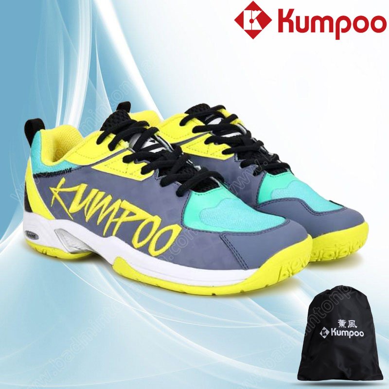 รองเท้าแบดมินตัน Kumpoo KH-E75 สีเทา/เหลือง (KH-E75-Y)