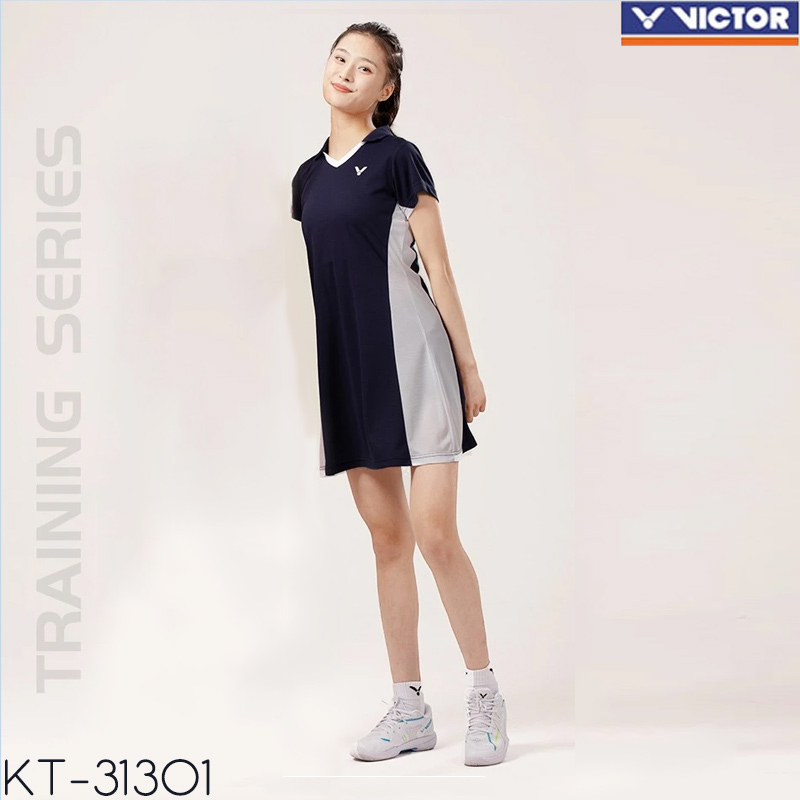 ชุดเสื้อ-กระโปรงกีฬา วิคเตอร์ สีกรมท่า (KT-31301-B)