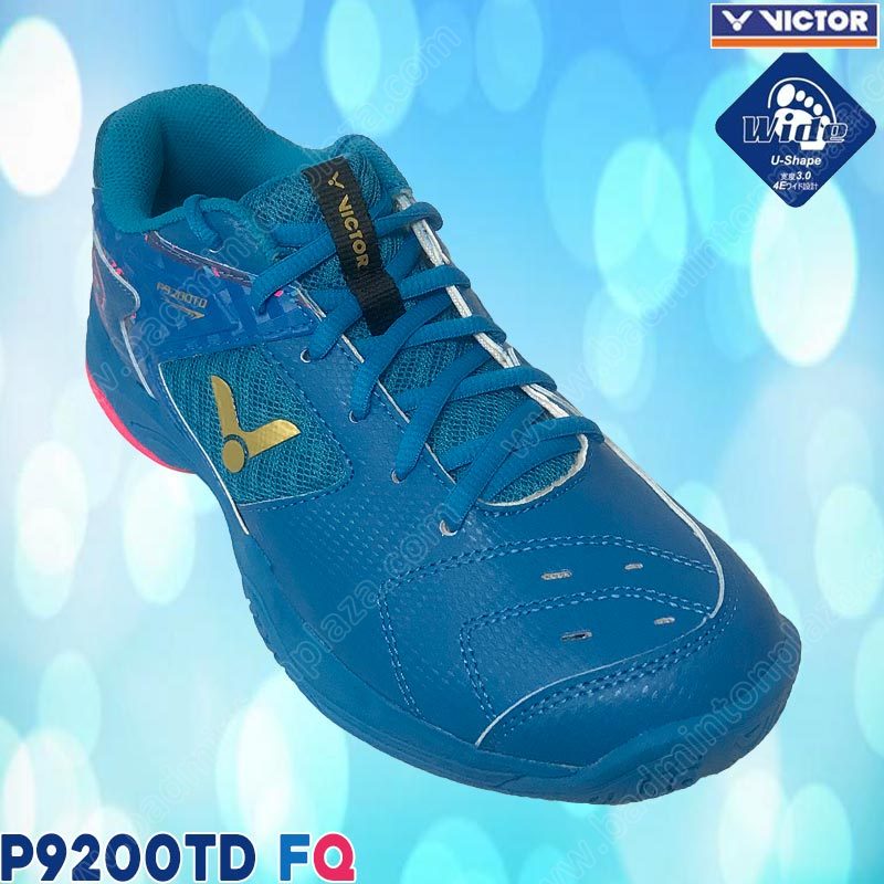 รองเท้าแบดมินตัน วิคเตอร์ P9200TD หน้ากว้าง สีฟ้า-ชมพู (P9200TD-FQ)