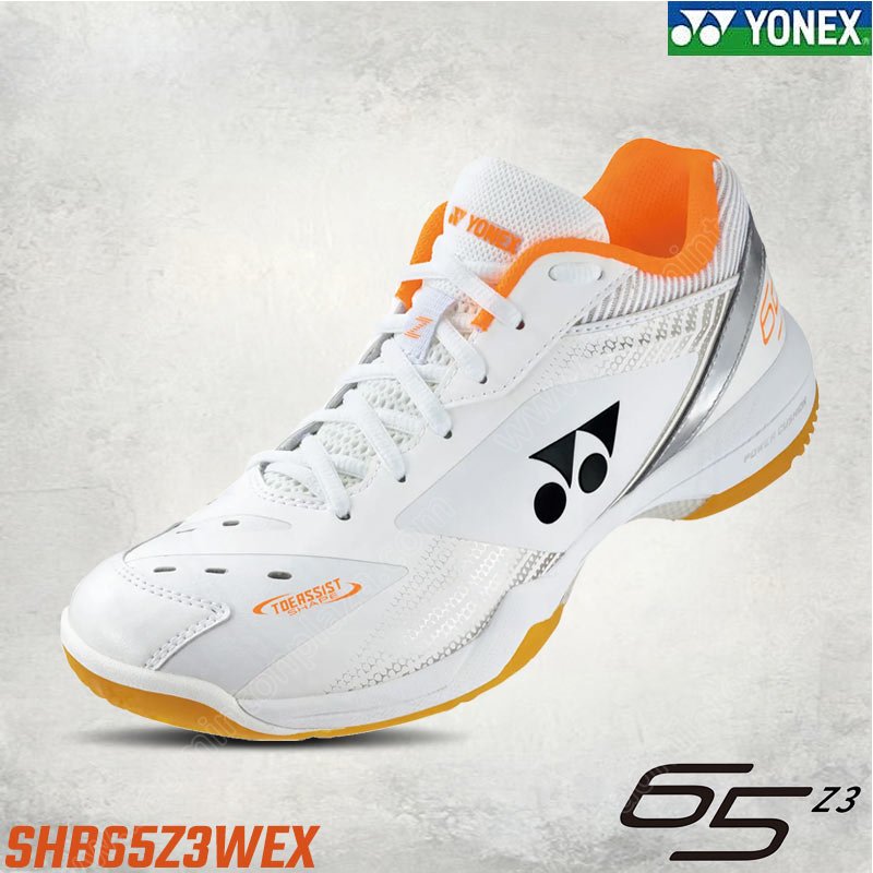 รองเท้าแบดมินตันโยเน็กซ์ POWER CUSHION 65 Z3 หน้ากว้าง สีขาว/ส้ม (SHB65Z3WEX-386)