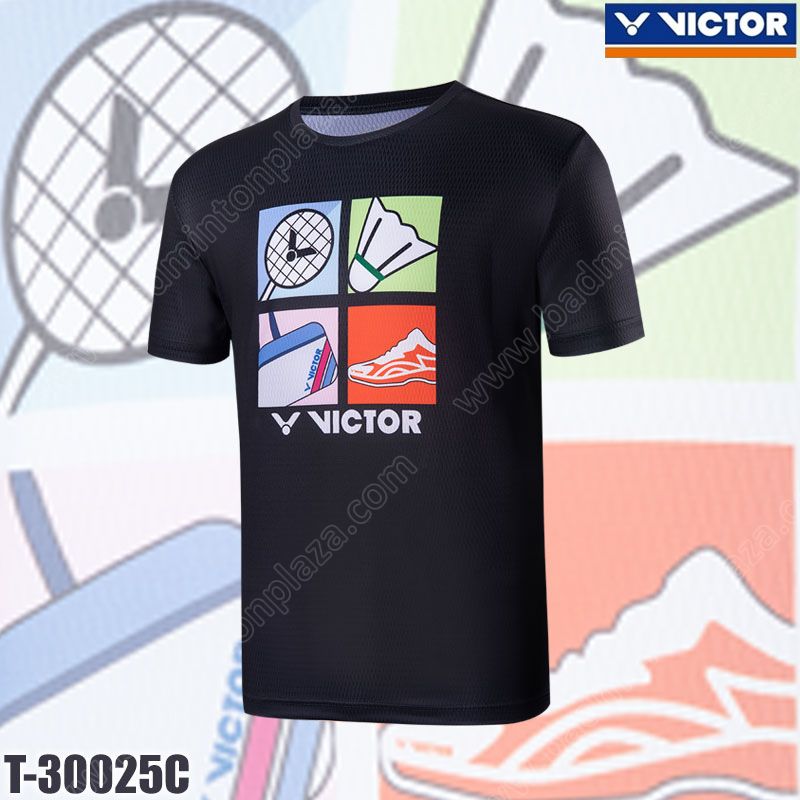 VICTOR T-30025 Training Series T-Shirt Black (T-30025C)