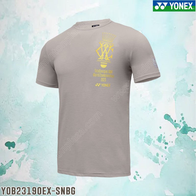เสื้อยืดที่ระลึกโยเน็กซ์ WORLD CHAMPIONSHIP 2023 รุ่น YOB23190EX Sand Beige (YOB23190EX-SNBG)