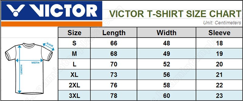 VICTOR-2018-SIZE-CHART
