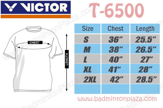 Victor-Size-Chart-T-6500