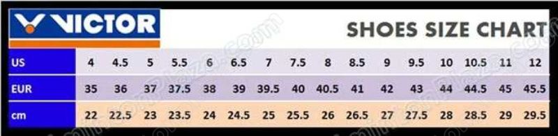 Yonex Badminton Shoes Size Chart