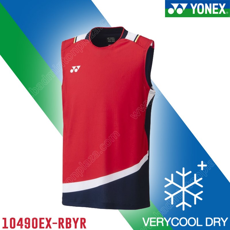 YONEX 10490EX CHINA NATIONAL BADMINTON TEAM MEN'S SLEEVELESS RUBY RED (10490EX-RBYR)