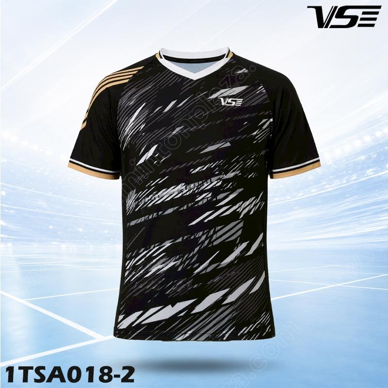 เสื้อกีฬา VS รุ่น 1TSA018 ทัวร์นาเมนท์ สีดำ (1TSA018-2)