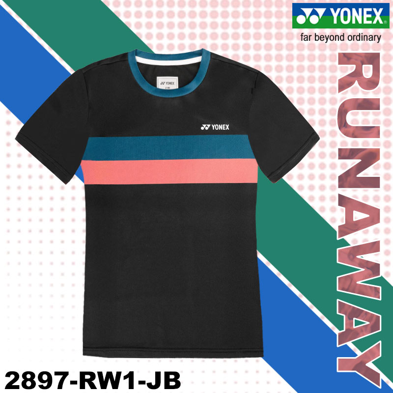 Yonex 2897 Runaway Men's Round Nect Tee Black (2897-RW1-JB)
