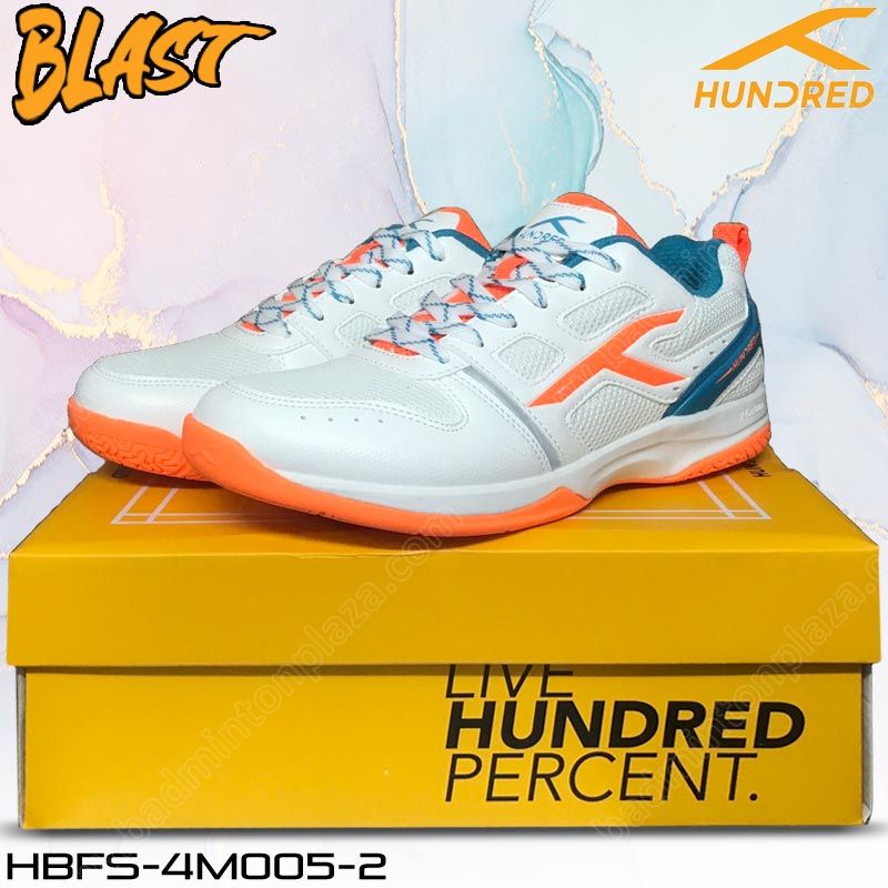 HUNDRED BLAST Training Badminton Shoes White/Turqu