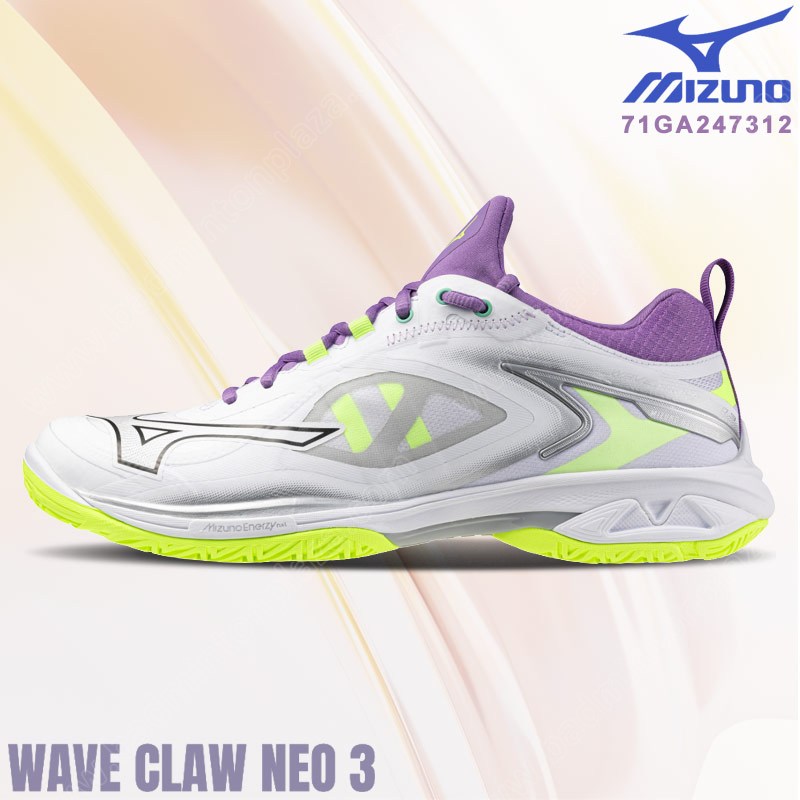 MIZUNO WAVE CLAW NEO 3 Unisex White/Lime/Lavender