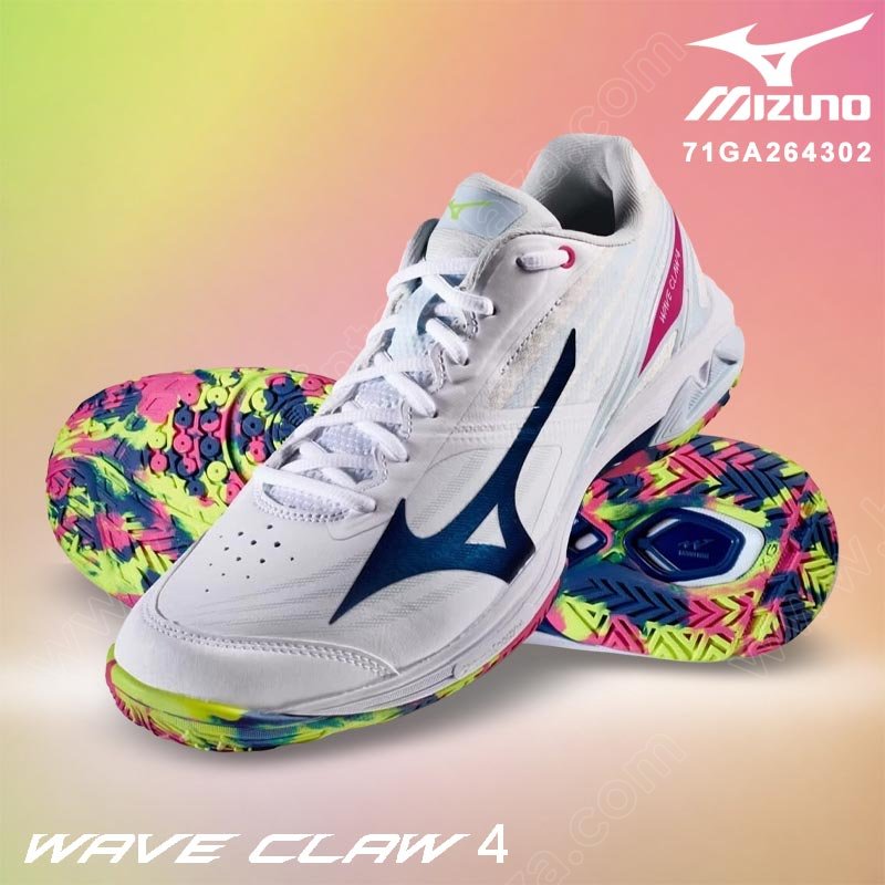 MIZUNO WAVE CLAW 4 WIDE Unisex White/Light Blue/Yellow (71GA264302)