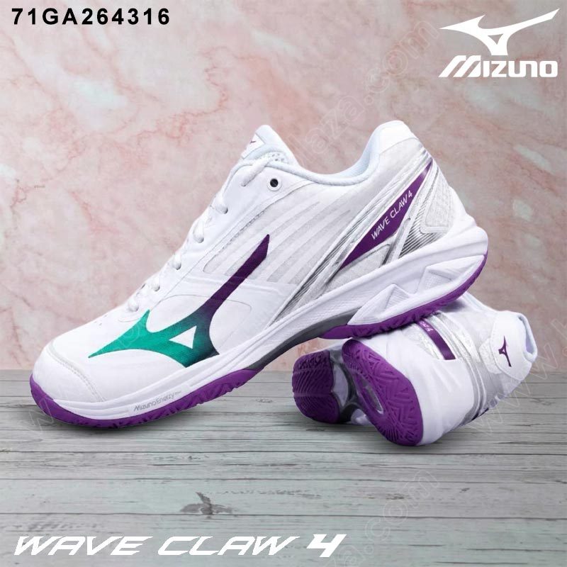 MIZUNO WAVE CLAW 4 WIDE Unisex WHITE / ARCADIA / DAHLIA (71GA264316)