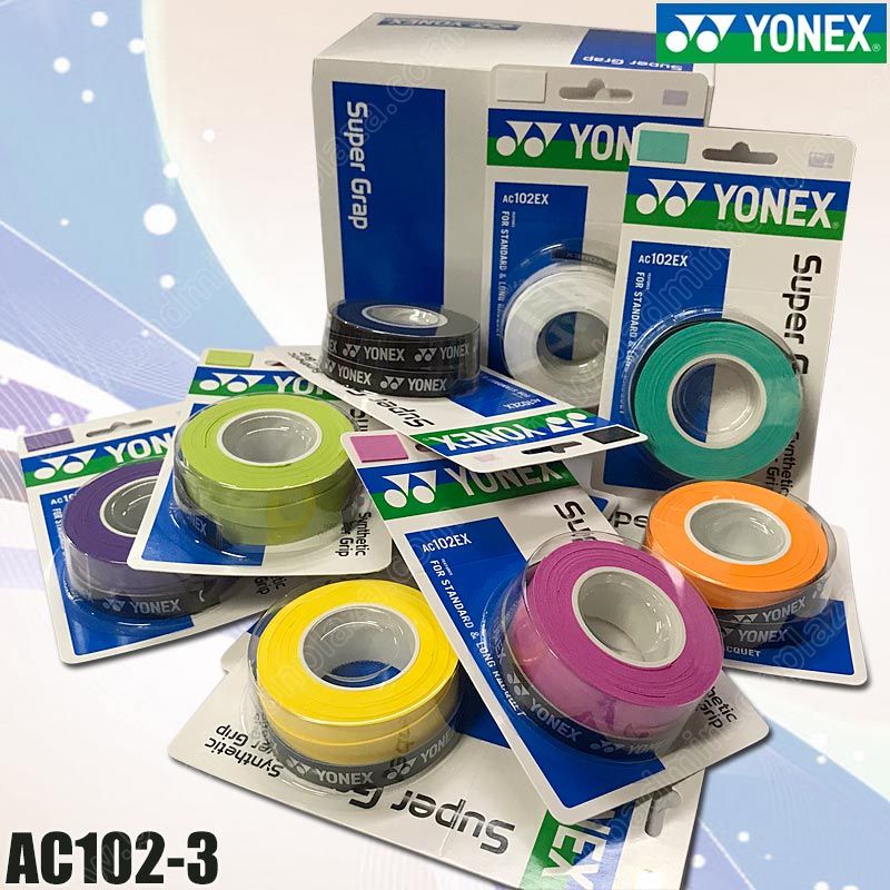 ยางพันด้ามไม้แบดมินตันโยเน็กซ์ แบบบาง ม้วน 3 ชิ้น (AC102EX-3)