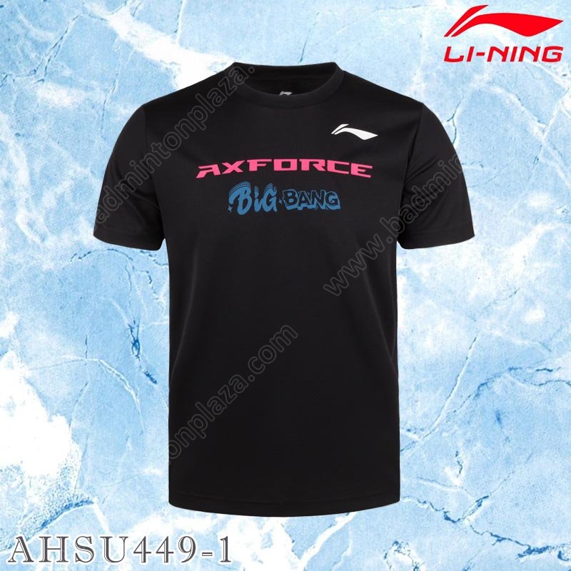 เสื้อยืดแบดมินตันคอกลม หลี่หนิง AHSU449 สีดำ (AHSU