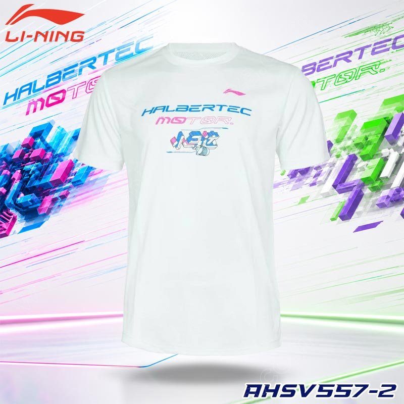 เสื้อยืดคอกลม หลี่หนิง AHSV557 Halbertec Motor สีขาว (AHSV557-2)