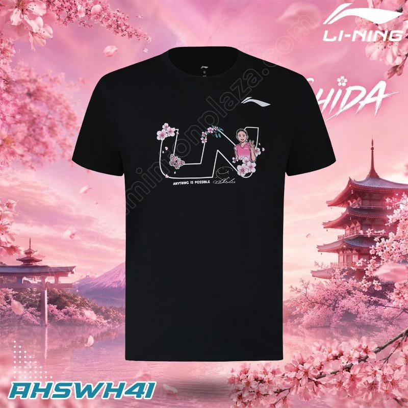 Li-Ning AHSWH41 Shida Chiharu Collection T-Shirt Black (AHSWH41-2)