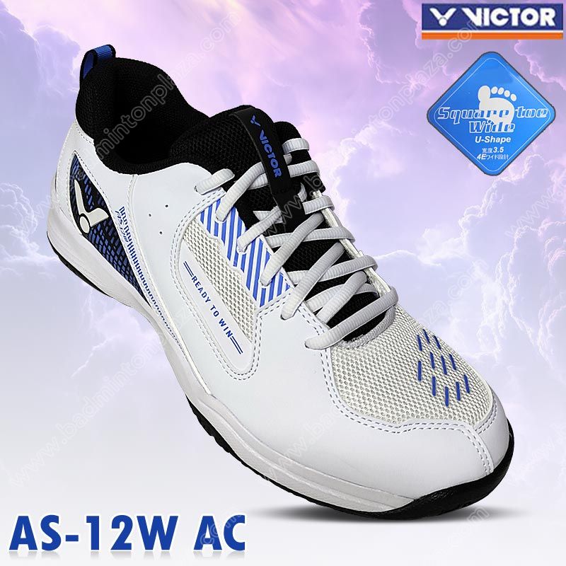 Victor AS-12W Badminton Shoes WIDE White/Black (AS