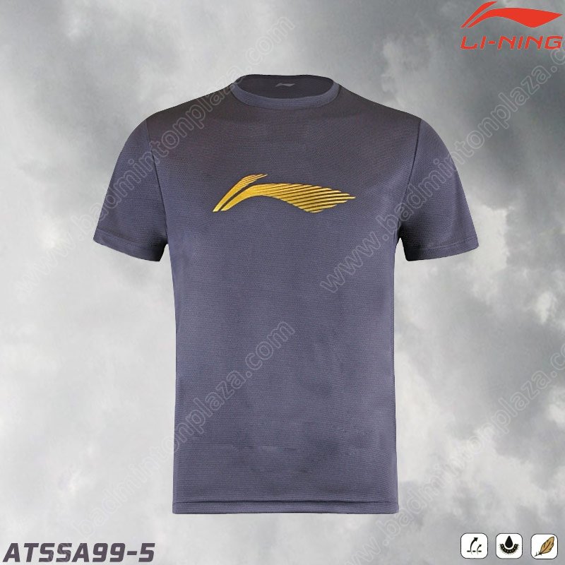 Li-Ning ATSSA99 Men's Round Neck T-Shirt Dark Grey