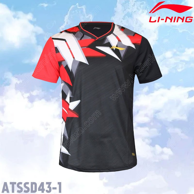 Li-Ning ATSSD43 V-Neck Badminton T-Shirt Black (AT