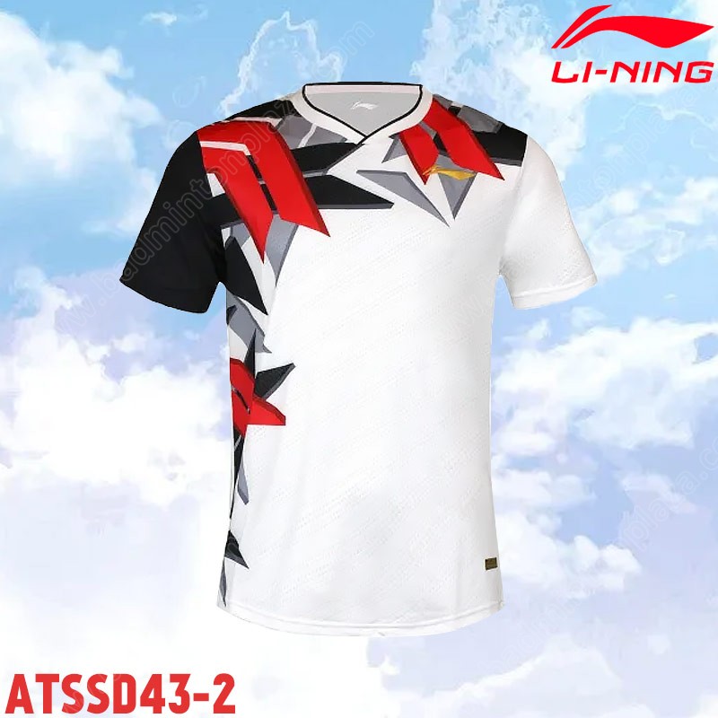 Li-Ning ATSSD43 V-Neck Badminton T-Shirt White (AT