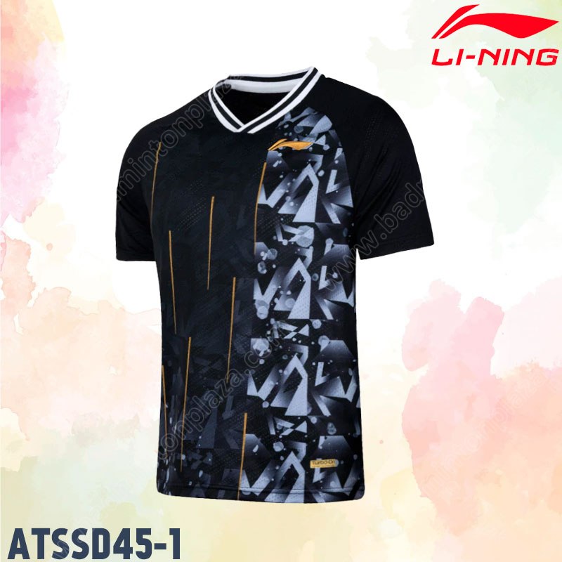 Li-Ning ATSSD45 V-Neck Badminton T-Shirt Black (ATSSD45-1)