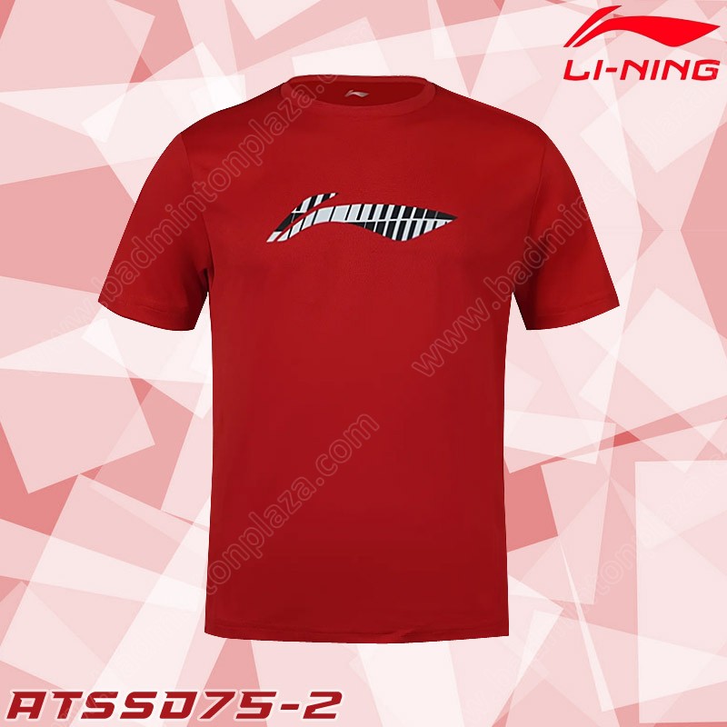 เสื้อยืดซ้อมกีฬาคอกลม หลี่หนิง ATSSD75 สีแดง (ATSS