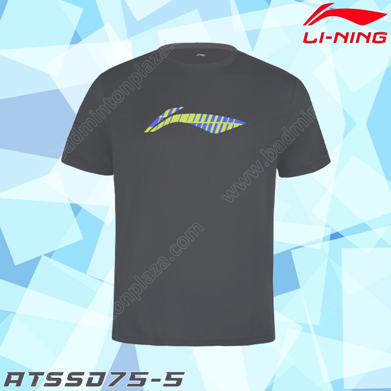 เสื้อยืดซ้อมกีฬาคอกลม หลี่หนิง ATSSD75 สีเทาเข้ม (