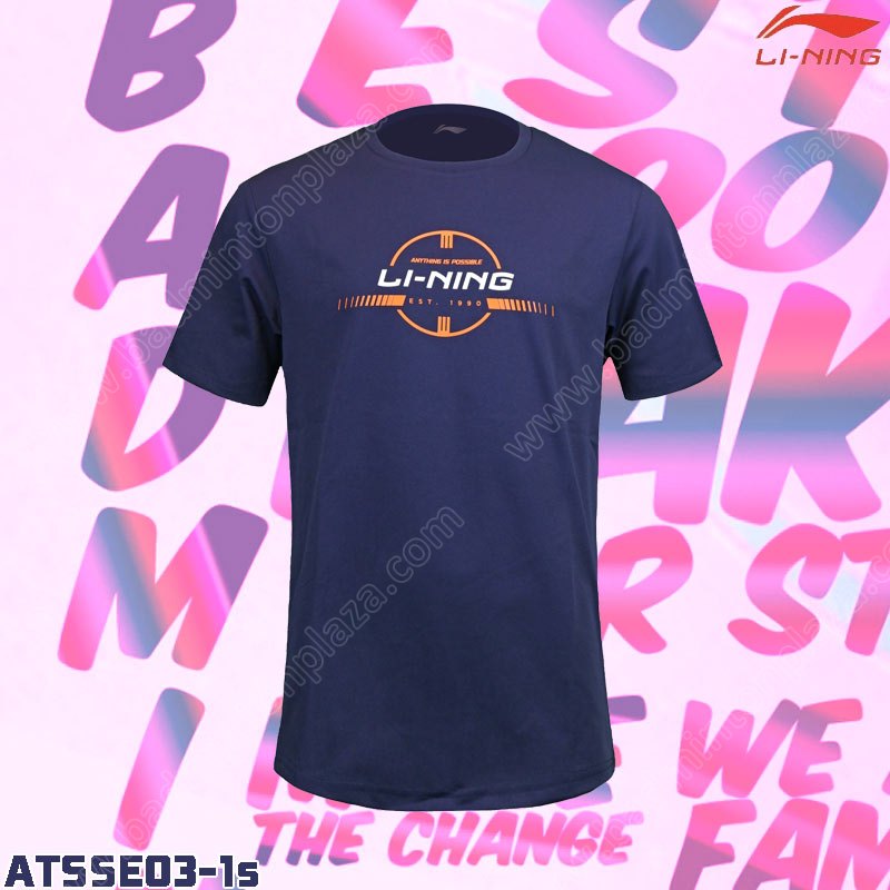 Li-Ning ATSSE03 Life-Style Men's Round Neck T-Shirt Navy (ATSSE03-1S)