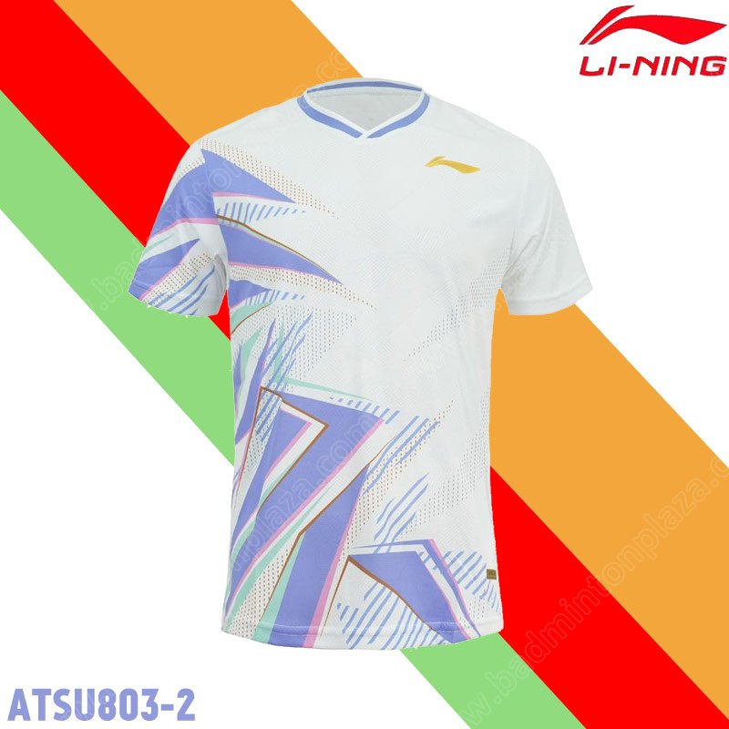 เสื้อยืดแบดมินตันคอกลม หลี่หนิง ATSU803 สีขาว (ATS