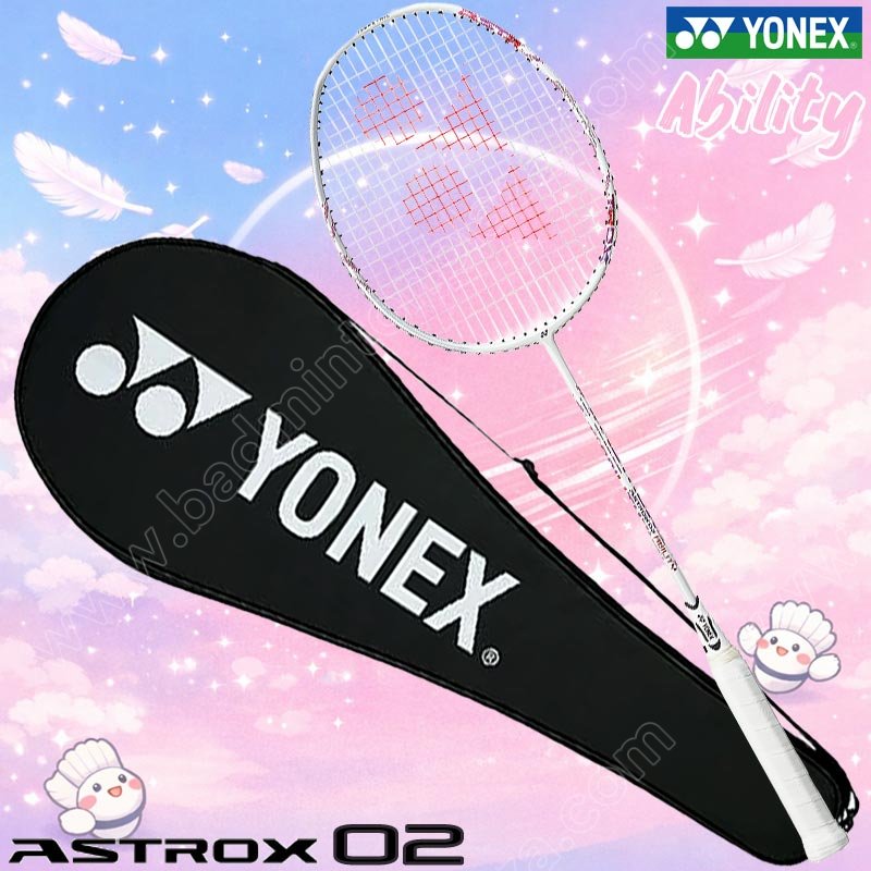 YONEX ASTROX 02 ABILITY White/Pink Free! String+Cover (AX02AEX-WP)
