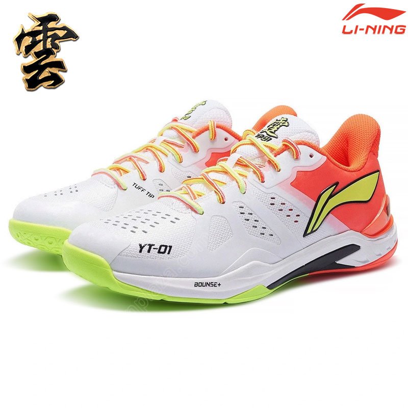 LI-NING THUNDER CLOUD BADMINTON SHOES  WHITE/FLUOR