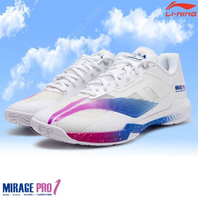 รองเท้าแบดมินตันหลี่หนิง 2023 MIRAGE PRO สีขาว/ม่ว