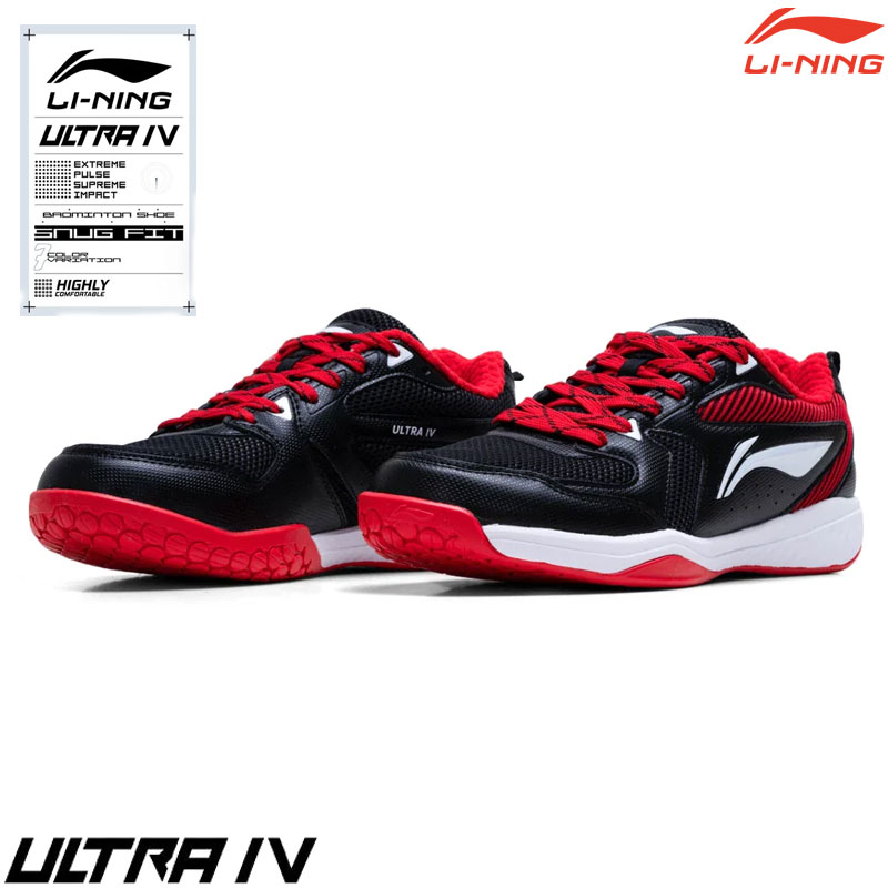 Li-Ning Badminton Shoes ULTRA IV BLACK/RED (AYTS079-5)