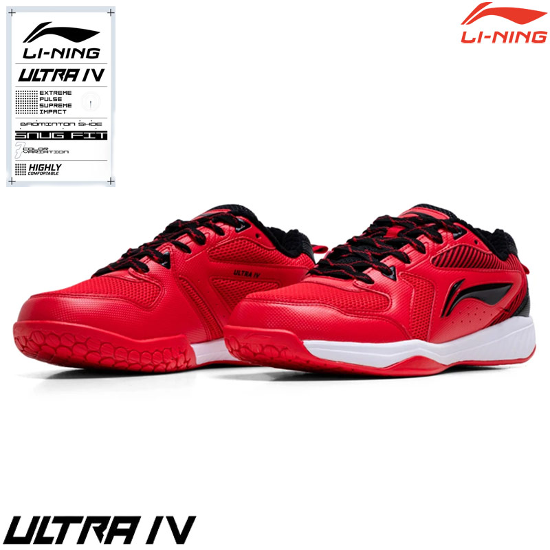 Li-Ning Badminton Shoes ULTRA IV RED/BLACK (AYTS07