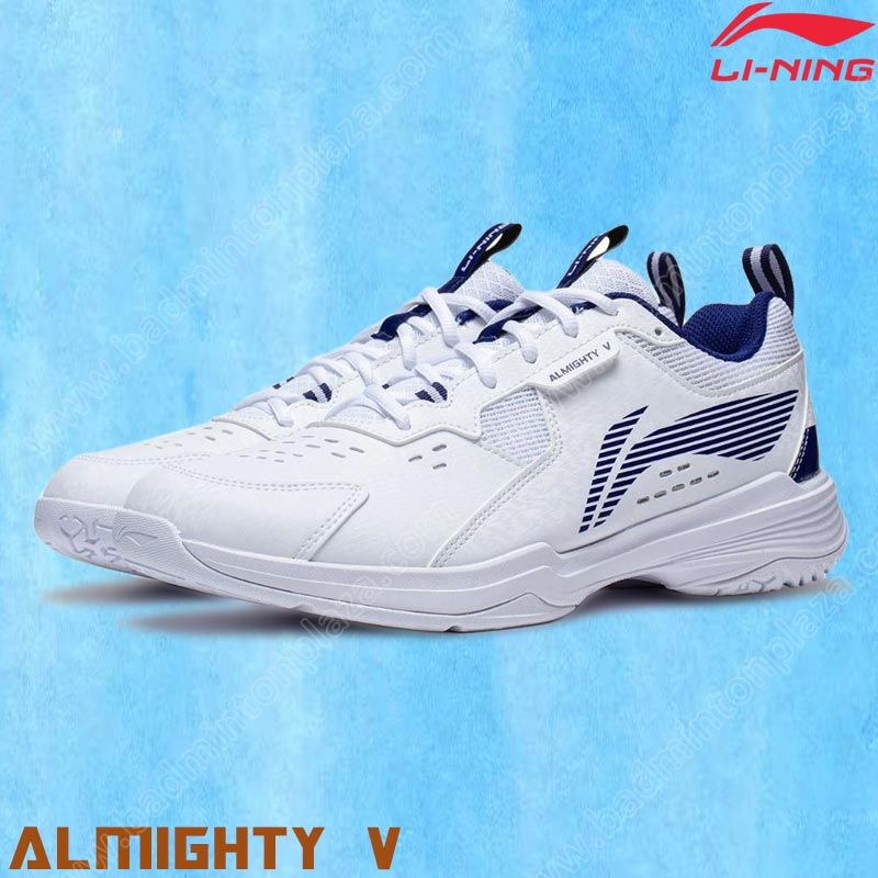 Li-Ning ALMIGHTY V Unisex Badminton Shoes White/Navy (AYTT001-3S)