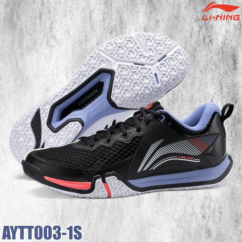 Li-Ning Badminton Shoes SAGA II LITE Black/White (AYTT003-1S)