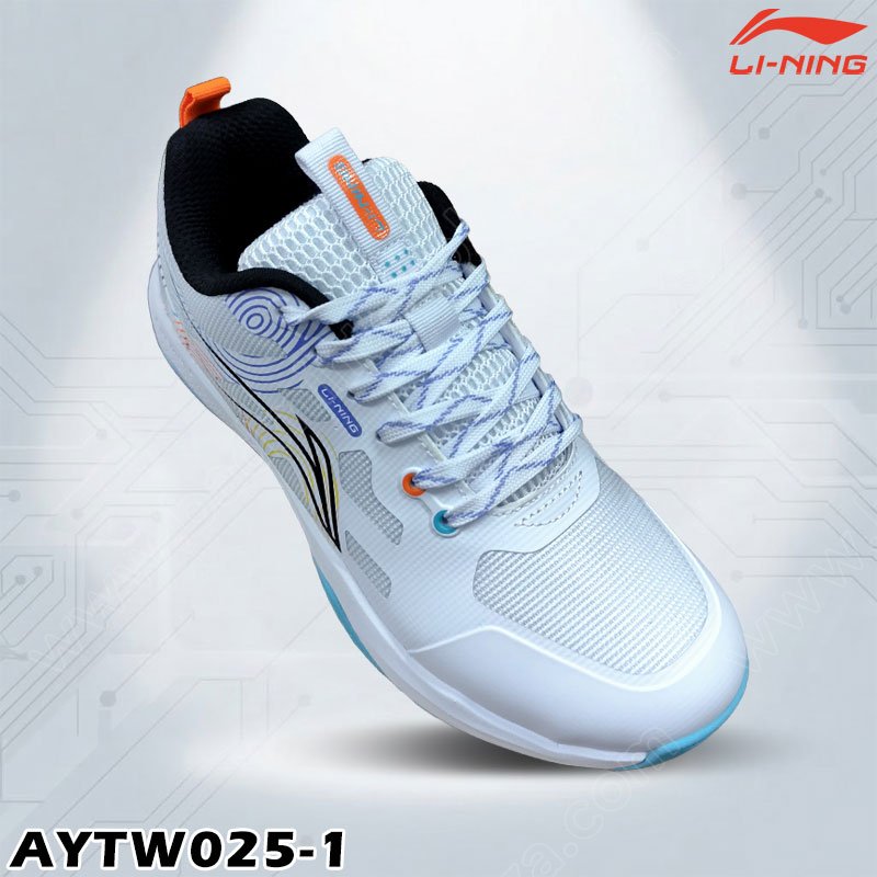 Li-Ning Badminton Shoes HYPERSONIC SE White/Black/Orange/Sea Blue (AYTW025-1)